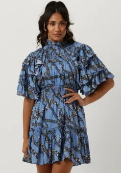 blauwe silvian heach mini jurk gpp23182ve