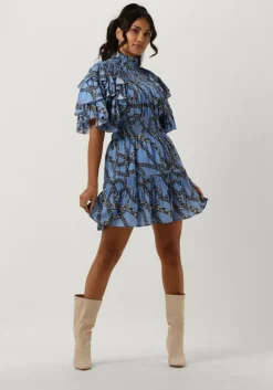 blauwe silvian heach mini jurk gpp23182ve