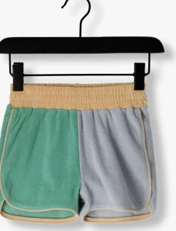 blauwe sproet & sprout korte broek terry sport shorts colourblock