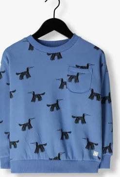 blauwe sproet & sprout sweater sweatshirt pocket dogs print