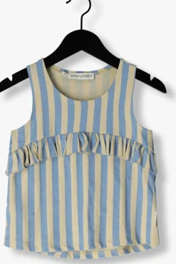 blauwe sproet & sprout top ruffle singlet stripes