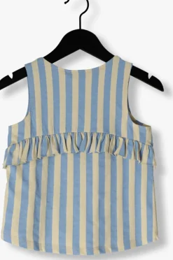 blauwe sproet & sprout top ruffle singlet stripes