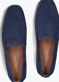 blauwe stefano lauran mocassins 2 gesp bio slipper