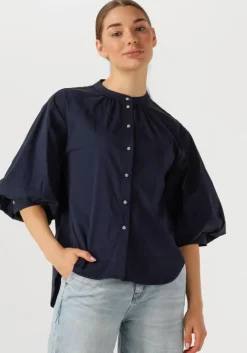 blauwe summum blouses blouse cotton stretch