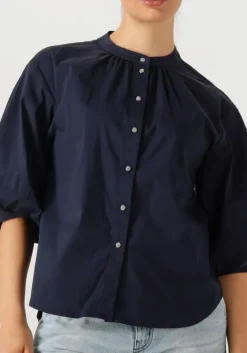 blauwe summum blouses blouse cotton stretch