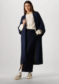 blauwe summum midirok skirt viscose blend