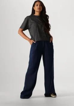 blauwe summum top shortsleeve top lurex rib stripe