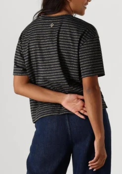 blauwe summum top shortsleeve top lurex rib stripe