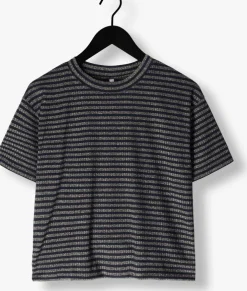 blauwe summum top shortsleeve top lurex rib stripe