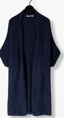 blauwe summum vest kimono cardigan rustic mohair blend knit