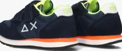blauwe sun68 lage sneakers boys tom fluo