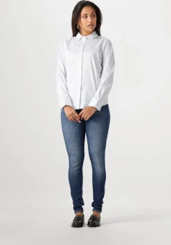blauwe tommy hilfiger blouses ess poplin regular shirt