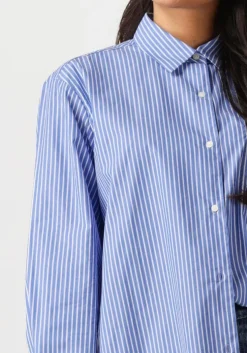 blauwe tommy hilfiger blouses ess poplin easy fit shirt