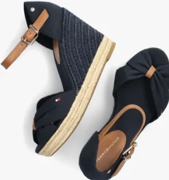 blauwe tommy hilfiger espadrilles basic open toe high wedge