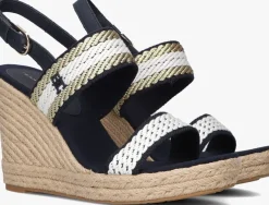 blauwe tommy hilfiger espadrilles golden webbing