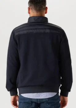 blauwe tommy hilfiger gewatteerde jas mix media stand cllr