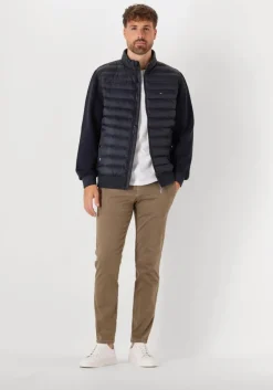 blauwe tommy hilfiger gewatteerde jas mix media stand cllr