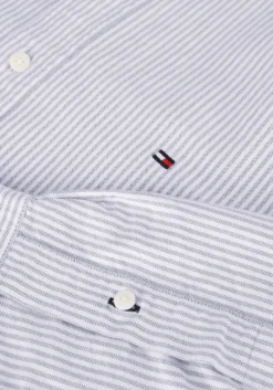 blauwe tommy hilfiger klassiek overhemd heritage oxford stripe rf shirt