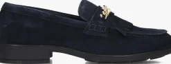 blauwe tommy hilfiger loafers th chain fringe suede loafer
