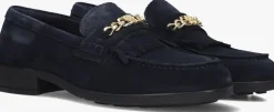 blauwe tommy hilfiger loafers th chain fringe suede loafer