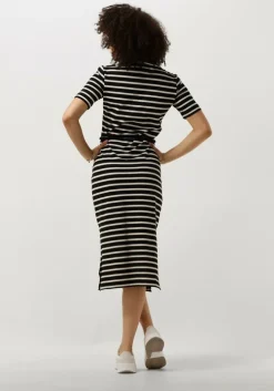 blauwe tommy hilfiger midi jurk reg breton midi polo dress