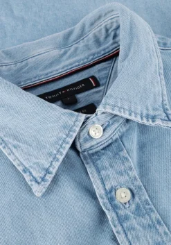 blauwe tommy hilfiger overshirt denim rf shirt