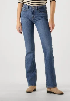 blauwe tommy hilfiger slim fit jeans bootcut rw mid blue