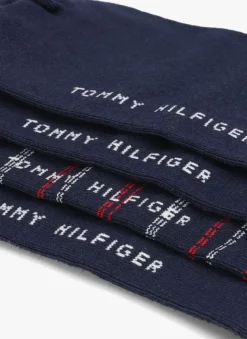 blauwe tommy hilfiger sokken th men sock 4p tin giftbox