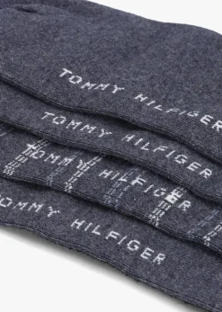 blauwe tommy hilfiger sokken th men sock 4p tin giftbox