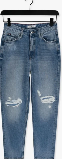 blauwe tommy hilfiger straight leg jeans new classic straight hw a babe