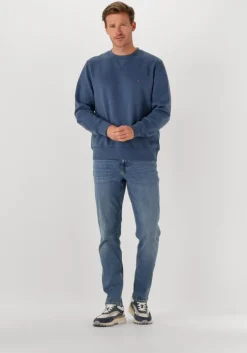 blauwe tommy hilfiger sweater ess seasonal fleece crewneck