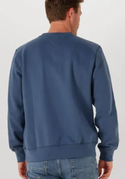 blauwe tommy hilfiger sweater ess seasonal fleece crewneck