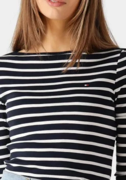 blauwe tommy hilfiger tops & t-shirts new cody slim boat-nk 3/4slv