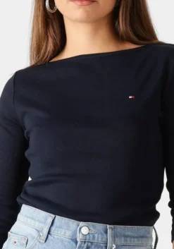 blauwe tommy hilfiger tops & t-shirts new cody slim boat-nk 3/4slv