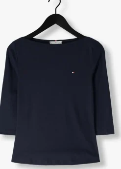 blauwe tommy hilfiger tops & t-shirts new cody slim boat-nk 3/4slv
