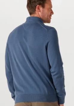 blauwe tommy hilfiger trui essential cotton zip mock