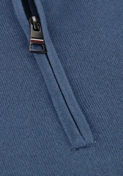 blauwe tommy hilfiger trui essential cotton zip mock