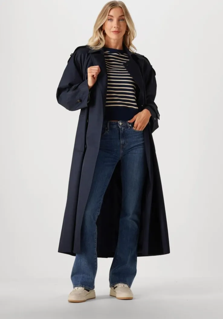 blauwe tommy hilfiger trui gold btn boat-nk swtshirt