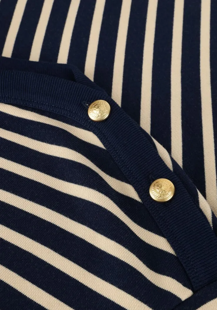 blauwe tommy hilfiger trui gold btn boat-nk swtshirt