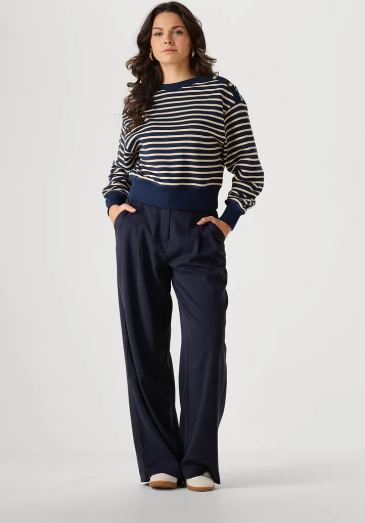 blauwe tommy hilfiger trui gold btn boat-nk swtshirt