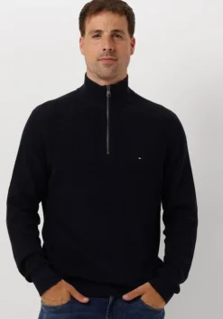 blauwe tommy hilfiger trui refined structure zi