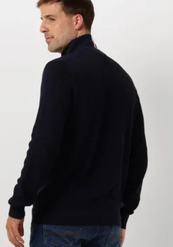 blauwe tommy hilfiger trui refined structure zi