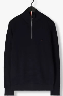 blauwe tommy hilfiger trui refined structure zi