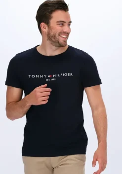 blauwe tommy hilfiger t-shirt tommy logo tee