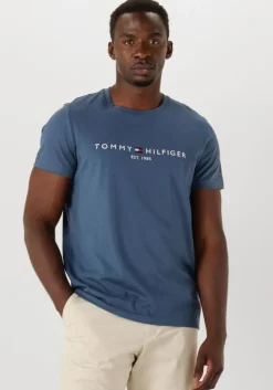 blauwe tommy hilfiger t-shirt tommy logo tee