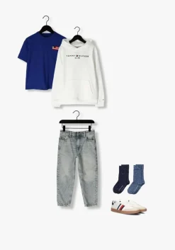blauwe tommy hilfiger t-shirt hilfiger flag terry emb tee ss