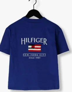 blauwe tommy hilfiger t-shirt hilfiger flag terry emb tee ss