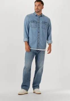 blauwe tommy jeans casual overhemd ls regular denim shirt ext