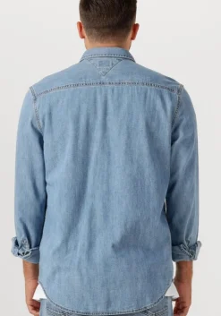 blauwe tommy jeans casual overhemd ls regular denim shirt ext