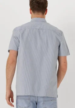 blauwe tommy jeans casual overhemd tjm reg seersucker stp ss shirt